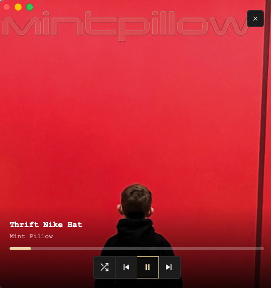The album art player, the cover filling the window